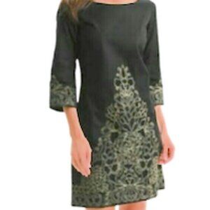 Lilly Pulitzer Shauna Tunic Dress Black Gold Embroidered
